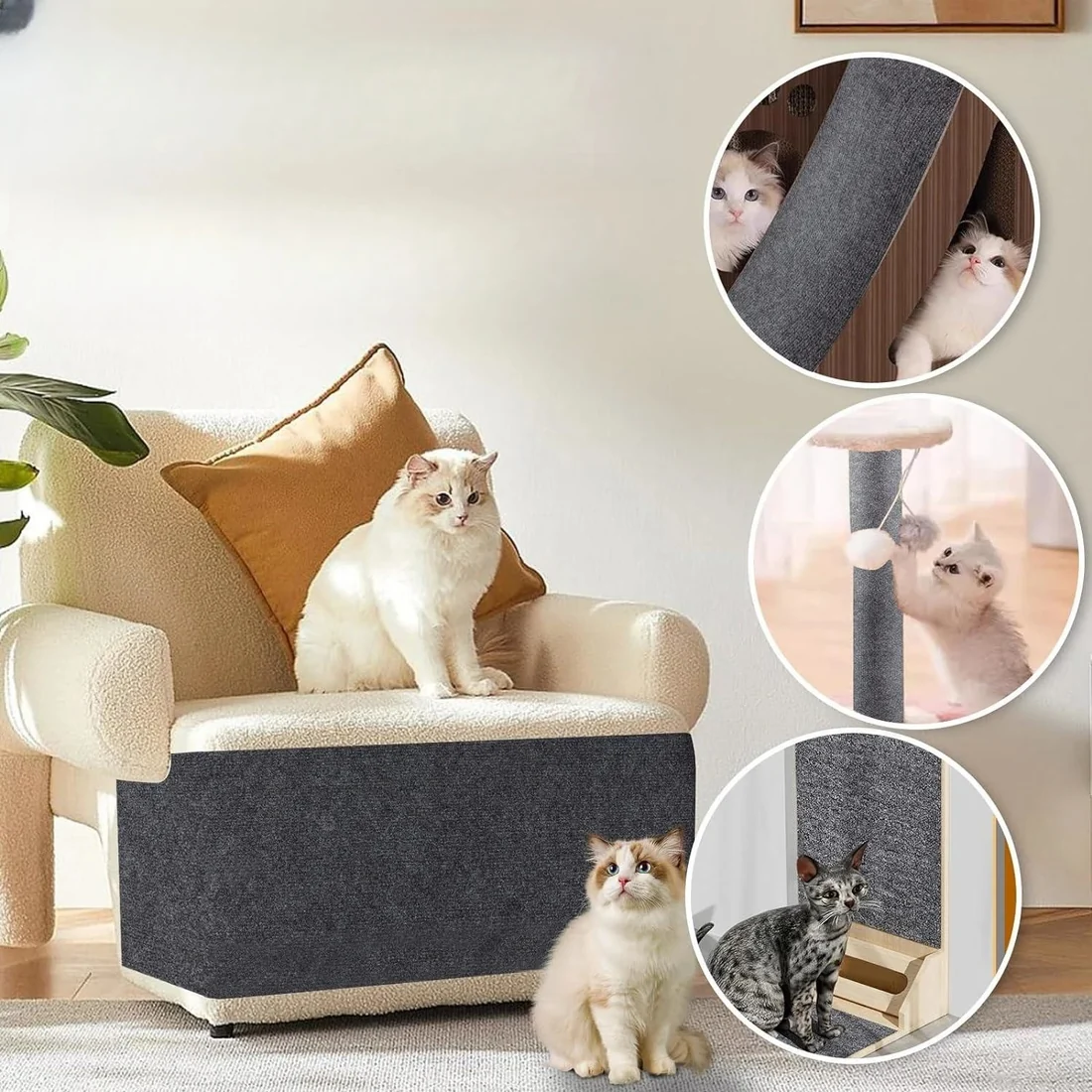 Savirro™ Anti-Scratch Furniture Protector in Light Grey